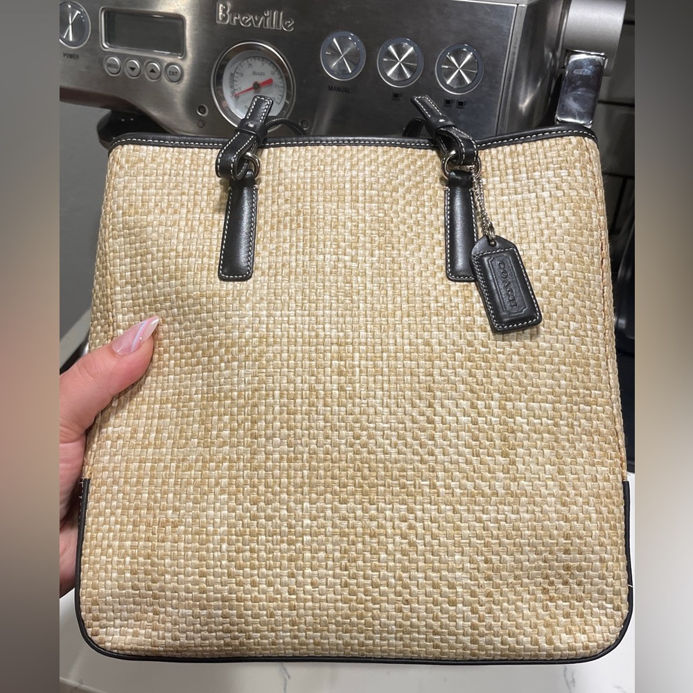 Vintage Coach Cabana Woven Jute Tote Bag M0K-8157